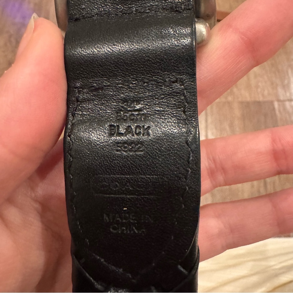 Coach Black Braided Belt with silver hardware - Picture 4 of 6
